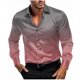 thumbnail image 3 of Camisa informal de negocios con estampado 3D de cuadros que cambia de color claro 2024 para hombre, formal, de primavera y verano, con solapa, manga larga, azul, S-5XL, 3 of 5