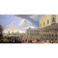 thumbnail image 2 of Luca Carlevarijs 14x9 Gold Ornate Wood Frame and Double Matted Museum Art Print Titled - The Arrival of the Earl of Manchester in Venice (1707-1710), 2 of 4