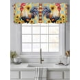 thumbnail image 4 of Retro Rooster Curtain Valances for Windows, Sunflower Animals Farmhouse Plaid Kitchen Valance Window Treatment, Light Filtering Block Curtains for Bathroom/Bedroom/Living Room 54'' x 18'', 4 of 9
