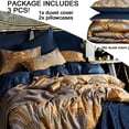 thumbnail image 2 of MorroMorn Gold Duvet Cover Queen Size, Boho Bedding Sets Yellow Navy, 3 Pieces - 1 Comforter Covers with Zipper Closure 2 Pillowcases, Hippie Vintage Retro Old Look (Golden Palace, Full/Queen), 2 of 6