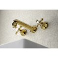thumbnail image 5 of Kingston Brass  Metropolitan Two-Handle 3-Hole Wall Mount Bathroom Faucet Polished Brass Brass Finish, 5 of 5