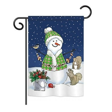 Breeze Decor BD-WT-G-114210-IP-BO-DS02-US 13 x 18.5 in. Decorating with Snowmen Winter - Seasonal Winter Wonderland Impressions, Decorative Vertical Garden Flag