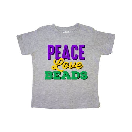

Inktastic Mardi Gras Peace Love Beads Gift Toddler Boy or Toddler Girl T-Shirt