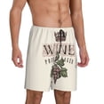 thumbnail image 2 of Gaeub Wine Printed Men's Short Pajama Pants, Lightweight Lounge & Sleep Bottoms Keep You Cool - 3X-Large, 2 of 9