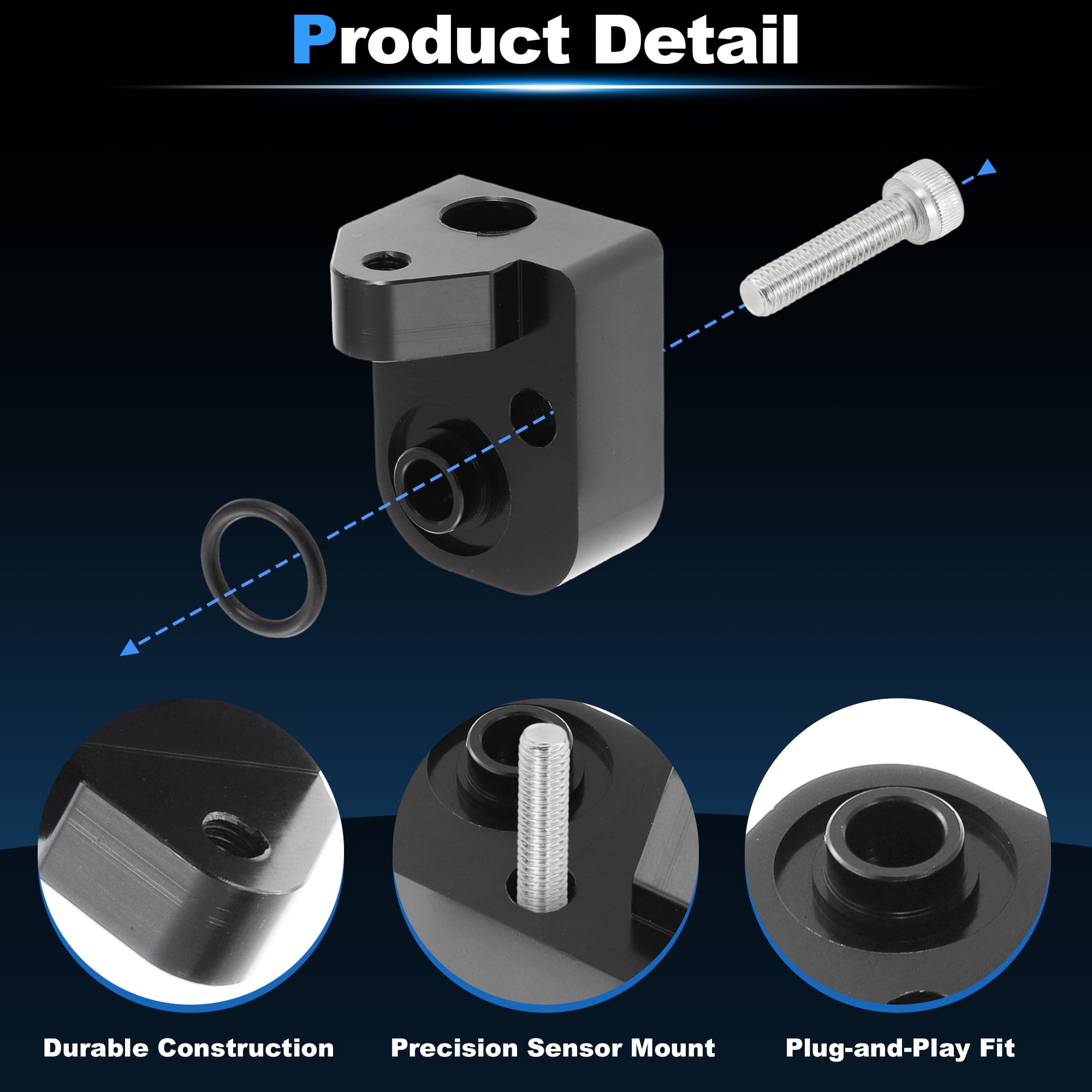 Temperature Air Intake Sensor Spacer MAP Spacer Kit for Chevy for Chevrolet Silverado for GMC Sierra 2500HD 3500HD 6.6L V8 Diesel Engine 2017-2024 Black