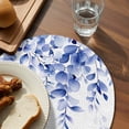 thumbnail image 3 of Blue Eucalyptus Round 13 Inch Placemats Set of 8, Botanical Plant Rustic Succulent Branch HeatResistant Non Slip Place Mats for Dining Table, Wipeable Braided Kitchen Table Mats for Housewarming, 3 of 9