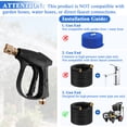 thumbnail image 6 of Yalumo Short Pressure Washer Gun, 4350 PSI Max High Pressure Washer Gun with 5 Quick Connect Spray Nozzles, 3/8" Male Plug & M22-14mm Connector, Power Washer Gun Compatible with Foam Cannon, 6 of 7