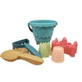 thumbnail image 1 of 1 Set Beach Sand Toys Colored Sand Bucket Shovel Rake Castle Molds Six-piece Set Interactive Digging Toy Kids Castle Building Outdoor Sandbox Toy Boys Girls Gift, 1 of 10