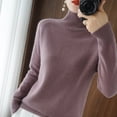 thumbnail image 4 of Suéter de cuello alto de otoño e invierno para mujer, suéter de punto de base interior de medio cuello alto suelto estilo coreano corto y grueso para mujer, 4 of 6