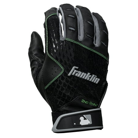 UPC: 0025725467907 | Franklin Sports Youth 2nd-Skinz® Batting Gloves Medium – Black