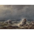 thumbnail image 3 of Gottfried Seelos 14x11 Black Modern Framed Museum Art Print Titled - Sealing off the Coast of the Island of Melada, 3 of 5