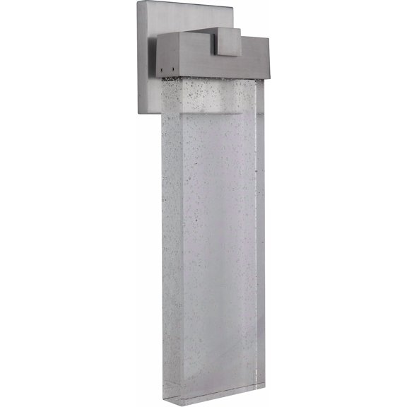 Craftmade Z1614-SA-LED Aria Crystal Outdoor LED Wall Sconce, Satin Aluminum 1-Light (6"W x 20"H) 12 Watts