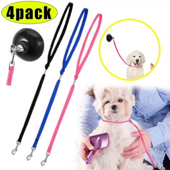 Groomer's Helper 4 Pcs Dog Grooming Restraint, Suction Cup Tether with Adjustable Loops for Bathing & Vet Care, Secure Hold for Cats and Small Pets