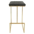 thumbnail image 2 of Modern Bar Stools - Leather Quilted Upholstery, Gold Metal Frame - Kitchen Island Seating, 2 of 5