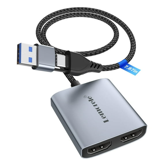 Lemorele HDMI Video Capture Card with Loop-Out, USB A/USB C 1080P 60Hz, Audio Capture Device for PC Gaming, Streaming, and Live Recording Supports OBS, PS5, Nintendo Switch, Xbox, PC, Mac, and TikTok