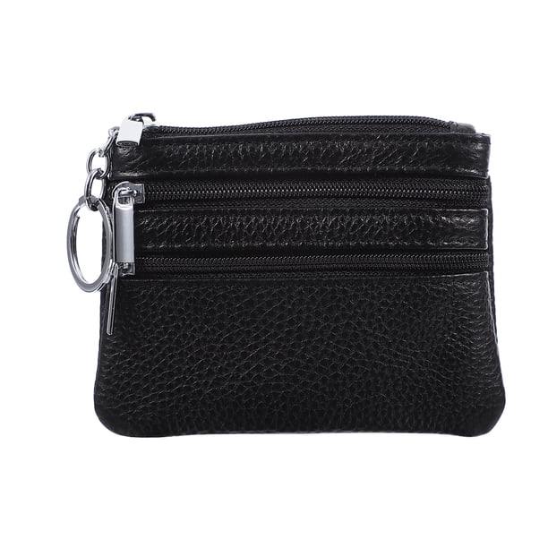 1 bolso de mano de piel de vaca para guardar cosas, monedero con llavero.