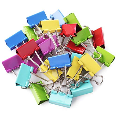 Nicunom 272 Pcs Binder Clips Paper Clamps Assorted 4 Sizes Assorted Color Paper Binder Clips Metal Fold Back Clips for Office School and Home Supplies 