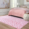 thumbnail image 5 of Ultra Soft Shaggy Rugs Memory Foam Bedroom Carpet, Pink 5 x 8 Feet, Plush Geometric Textured Area Rugs for Living Room Couch Dorm Bedside Kids Girls Teens Room Nursery Decor Floor Mat, 5 of 18