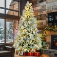 thumbnail image 2 of Sesslife 7.5FT Christmas Tree with Sturdy Metal Stand for Holiday Decor, Artificial Pre-Lit Christmas Tree with 1389 Lush Snow Branch Tips and 350 Multi-Color LED Lights, 8 Flashing Modes, Green, 2 of 9