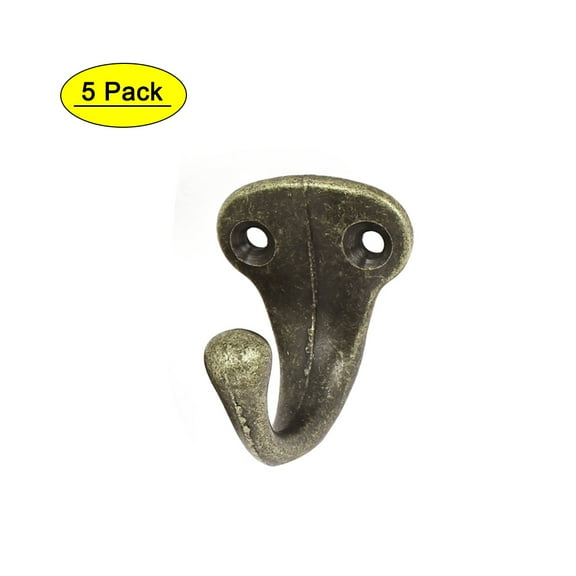 Clothes Hat Coat Hook Wall Mounted Single Hanger 1.6" x 1.2" 5pcs