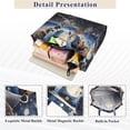 thumbnail image 5 of Fox and Moon Stone Corduroy Tote Bag Handbag Large Messenger Bag Shoulder Crossbody Zipper Bag Purse, 5 of 8