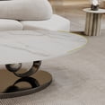 thumbnail image 4 of Marble Coffee Table with Sculptural Base, Stainless Steel, Artistic Design, 4 of 8