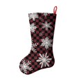 thumbnail image 2 of Christmas Stockings Red and Black Checkered Christmas Snowflake Pattern Personalized 14.8 Inch, 2 of 5