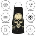 thumbnail image 6 of Pofeuu Gothic Winged Skull Print Aprons with Pockets, Cute Aprons for Kitchen, Cooking, Server, Barber, Chef Apron, 6 of 7