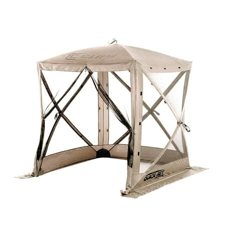 Screen Room Gazebo - Clam Quick Set Traveler Portable Camping Outdoor Gazebo Canopy Shelter, Tan