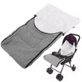 thumbnail image 4 of Saco de dormir infantil cálido y grueso Universal a prueba de viento para invierno, accesorio para cochecito de bebé, lino gris, 4 of 5