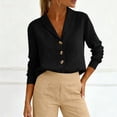 thumbnail image 4 of GUACER Long Sleeve Blouses for Women Casual Cotton Linen Button Down V Neck Loose Elegant Business Clothes, 4 of 8