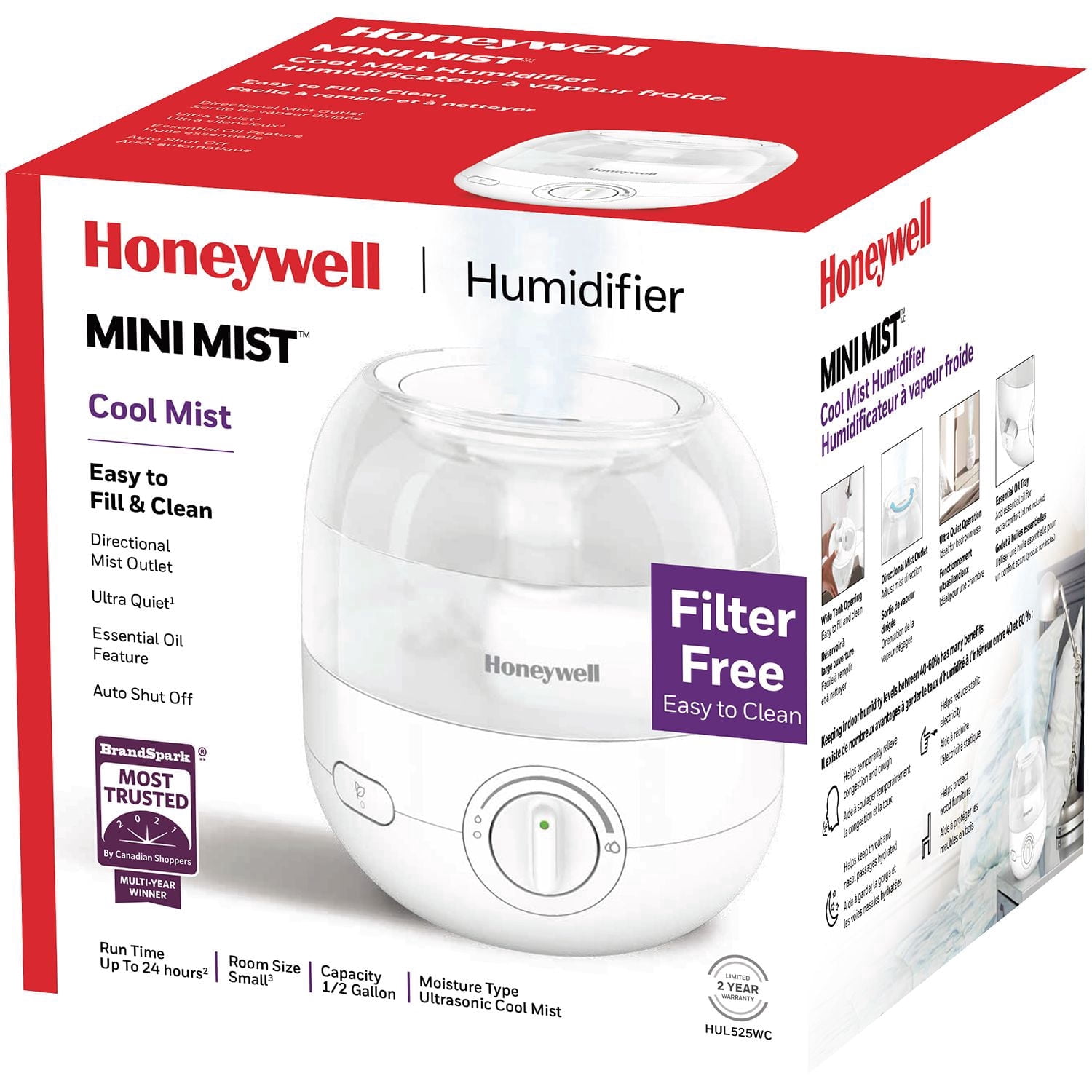 Honeywell Mini Mistᵀᴹ Ultrasonic Cool Mist Humidifier