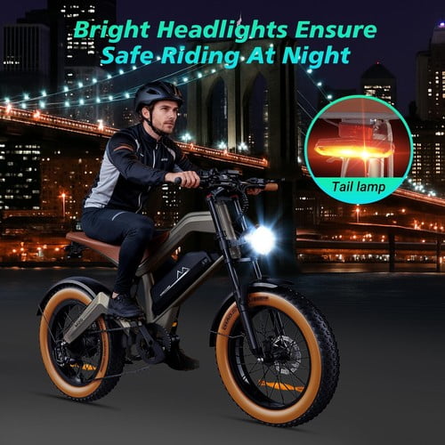 20"Electric Dirt Bike Mountain Motorcycle 48V18.2AH 1500W Motor Ebike 55KM/H NFC
