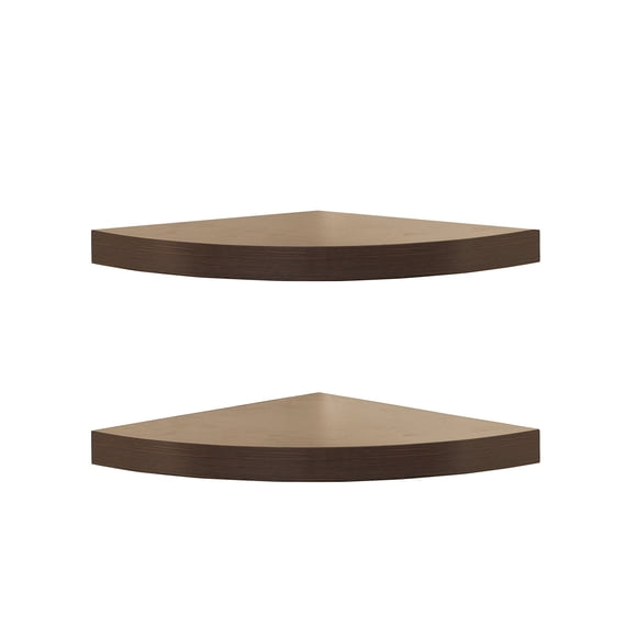 Estante flotante pequeño Danya B de madera laminada nogal 29x29x4 cm