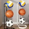 thumbnail image 6 of Football Display Stand Multilayer Ball Storage Shelf Rolling Ball Vertical Display Rack for Bedroom, Living Room, Garage, 6 of 8