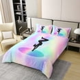 thumbnail image 3 of Space Star Glitter Bedding Set Full Size, Gymnastics Comforter Cover Gymnast Gifts , Gymnastics Lover Duvet Cover Tie Dye Starry Sky Bedspread Cover Rainbow Room Decor, Purple Teal, 3 of 7