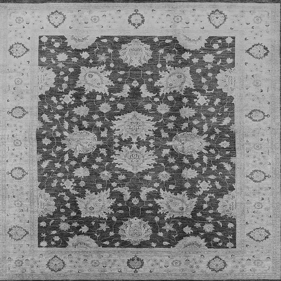 Ahgly Company Indoor Square Oriental Gray Traditional Area Rugs, 4' Square