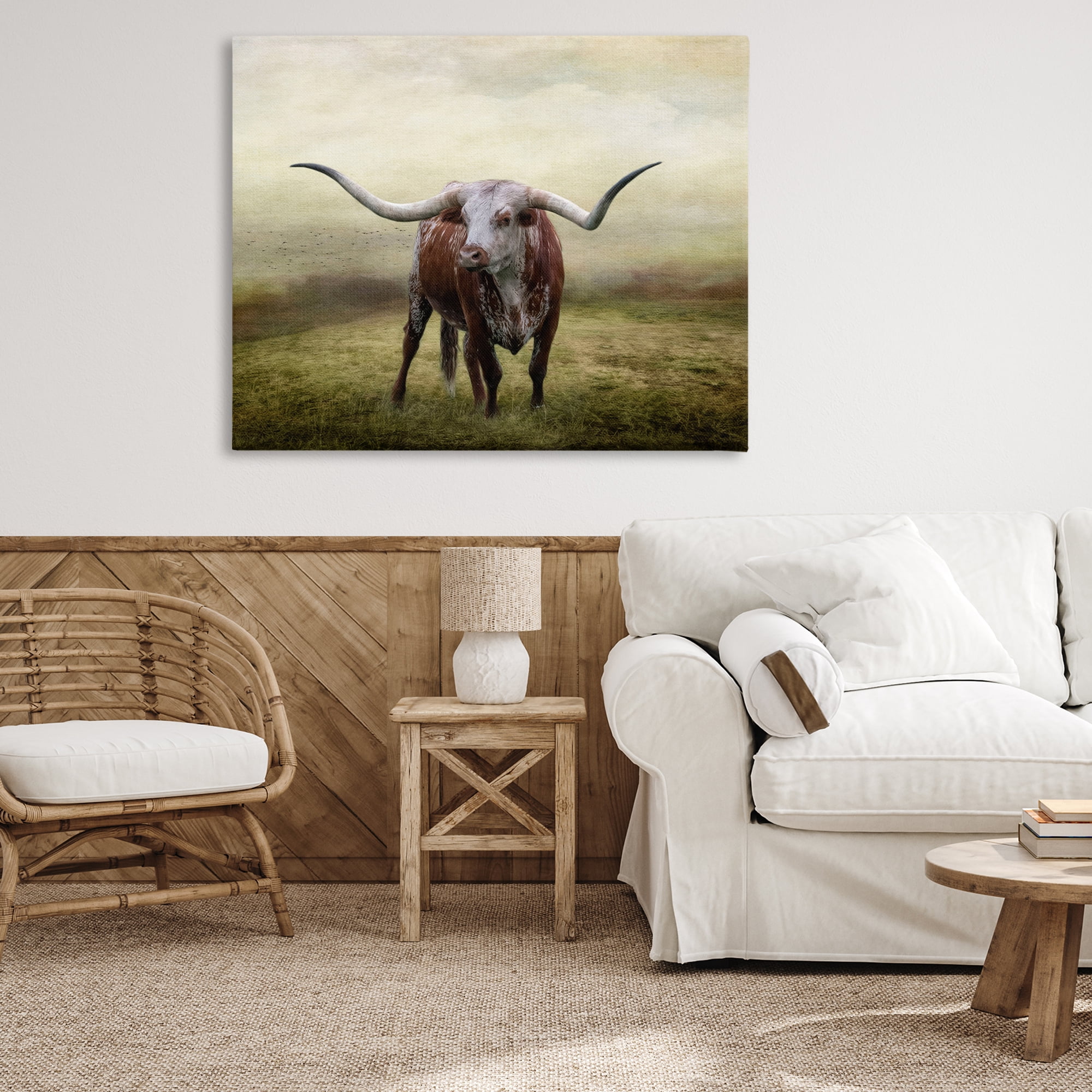 Stupell Industries Pride Of The Longhorn Animals & Insects Photography Gallery Wrapped Canvas Art Print Wall Art, 48 x 36
