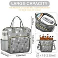 thumbnail image 5 of Dog Lover Gift Insulated Lunch Box, Large Cute Paw and Floral Lunch Tote with Puppy and Bone Patterns, Leakproof Cooler for School or Outdoor, 5 of 7