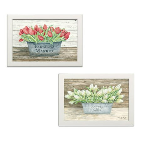 August Grove 'Flowers and Garden Tulips and Farmer's Market Tulips' 2 Piece Acrylic Painting Print