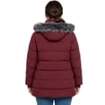 thumbnail image 4 of Wantdo Women's Plus Size Winter Jacket Quilted Winter Coat Windproof Puffer Jacket with Detachable Hood Wine Red 4XL, 4 of 8