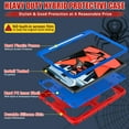 thumbnail image 2 of ELEHOLD Kids Friendly Case for iPad Pro 11 Inch 2022/2021/2020/2018/Air 4 /Air 5, Heavy Duty Shockproof Rugged Protective Case with Pencil Holder Foldable Kickstand for Boys Children,Red+Blue, 2 of 8