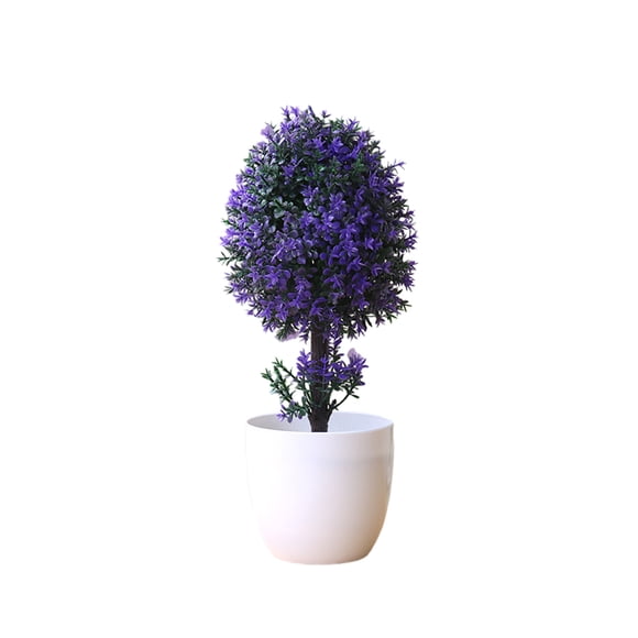 Bearachild Bonsái Artificial de estilo nórdico, árbol de simulación, adornos de , plantas decorativas, maceta decorativa para oficina, Decoración Púrpura