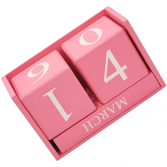 LAMIRO Pink Home Decor Study Table Accessories Calendar Work Desk Desktop Perpetual Rabbit Wooden Office