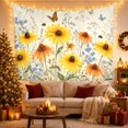 thumbnail image 3 of Floral Garden with Vertically Oriented Arrangement, Nostalgic Vintage for Botanical Art Lovers, Wall Decor, Mother'S Day Gift, Tapestry Wall Hanging for Dorm and Living Room, 3 of 7