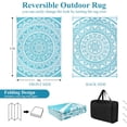 thumbnail image 2 of Outdoor Rug ;x; Reversible Boho Plastic Straw Patio Deck Camping Rugs Indoor Outdoor Portable RV Mat Carpet for Outside Porch Balcony Backyard Beach Pool, 2 of 9