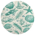 thumbnail image 3 of Beach Seashell Starfish Soft Bedroom Round Area Rug, Washable Cute Nursery Circle Throw Mat, Non-Slip Contemporary Small Low Pile Floor Carpet for Dorm Bedside, 3 of 6