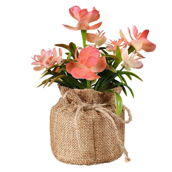 Artificial Flower Plants, Fake Colorful Plant Bouquet Faux Bunches with Pot for Home Indoor Outdoor Decoration Table Centerpieces Arrangements