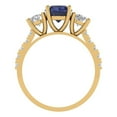 thumbnail image 4 of Three-Stone Engagement Ring for Women - 1.97ct Simulated Blue Sapphire in 14K Yellow Gold Promise Ring, 4 of 6