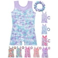thumbnail image 4 of GYRATEDREAM Leotards for Girls Gymnastics Toddler Dance Biketards with Shorts Athletic Dance Wear Shiny One-Piece 3-10T, 4 of 4